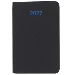Agenda săptămânală de buzunar 2027. Copertă moale din PU moale cu margini colorate ale paginii.