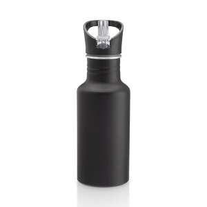 Aluminium sport bottle with straw (600 ml) - Img 3
