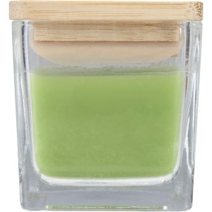 Ambra square glass candle with bamboo lid - Img 8