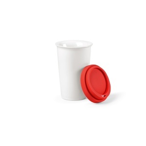 AO Cana de călătorie Tagus din ceramică 330 ml. Perete dublu cu capac colorat