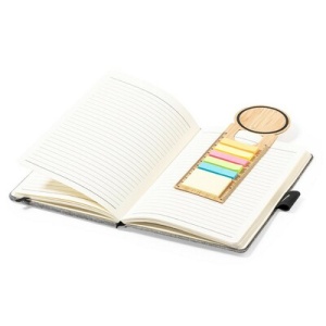 AX™ Bamboo memo holder, sticky notes, bookmark, ruler, notebook - Img 3