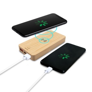 AX™ Bamboo wireless power bank 8000 mAh B'RIGHT, wireless charger 15W | Benson - Img 5