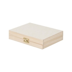AX™ Set de pictură și desen, 24 piese, set de artizanat, creioane, pix, radieră, ascuțitoare, vopsele de apă, pensulă, cutie din lemn