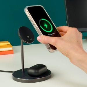 AX Încărcător wireless magnetic 2 în 1, 15W Hama - Img 2