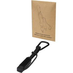 Cablu de încărcare Algieba 65W 3 în 1 din aluminiu reciclat cu carabină
