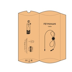 AO Cablu Feynman 5-în-1 din bambus și rPET. Logo iluminat din spate.