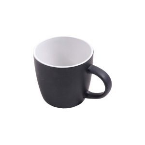 Ceramic black mug with interior colored (box) (0.35 L) - Img 1