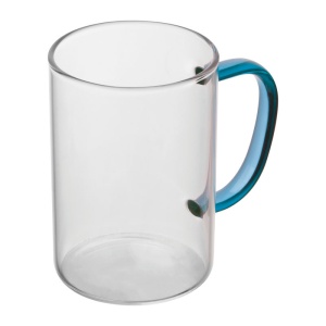 CM™ Pahar din sticlă cu mâner colorat, 250 ml