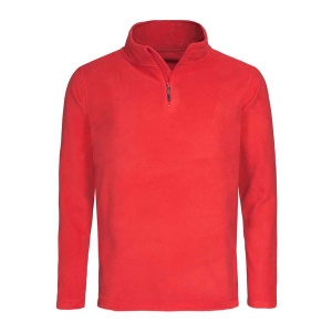 Fleece pullover with half-zip for men