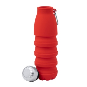 Foldable sports bottle 550 ml with carabiner clip