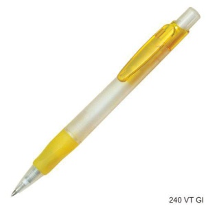 Gathered™ 240VT Pix Stilus din plastic, corp alb sablat, parti color transparent