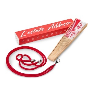 GC Wooden fan zoppini italy’s summer mood l estate addosso. red. with box - Img 2