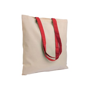 Geantă de cumpărături din bumbac natural 135 g/m2 cu mânere lungi colorate - Img 19
