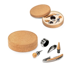 hi!™ MORETO 4-piece wine set in wood and metal - Img 1