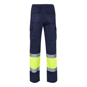 hi!™ VL ATHENA Pantaloni din twill în două tonuri (210g/m²), căptușiți, cu mai multe buzunare, din bumbac (20%) și poliester (80%)