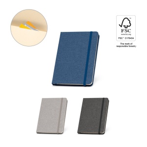 HI BOYD. A5 notebook in recycled polyester (100% rPET) with lined sheets