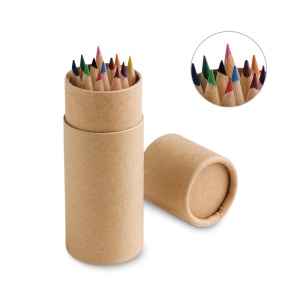 HI CYLINDER. Pencil box with 12 coloured pencils