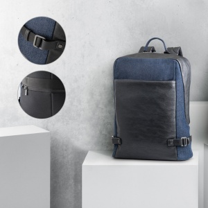 HI DIVERGENT BACKPACK I. Rucsac pentru laptop până la 15.6'' în denim și PU