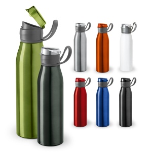 HI KORVER. Aluminium 650 mL sports bottle