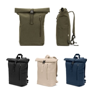 HI SAINT. Rucsac cu închidere rulată din bumbac reciclat și poliester reciclat (380 g/m²)