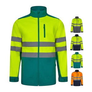 HI VL HESTIA. Two-tone soft shell jacket (280g/m²), in polyester (96%) and elastane (4%)