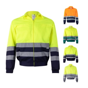 HI VL NEPTUNE LARGE. Two-tone twill jacket (210g/m²) in polyester (80%) and cotton (20%)