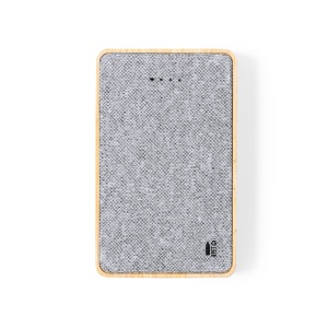 MAK Bralty - Power Bank Polyester RPET/ Bamboo 5000 mAh. 2 USB Outputs. Type C Output and Input