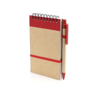 MAK Ecocard - Notebook Recycled Cardboard Hard Cover. 70 Sheets. Recycled Cardboard Pen Included