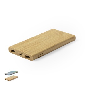MAK Kalery - Power Bank Bamboo Wireless 5W. 6000 mAh. 2 USB Outputs. Type C Output and Input - Img 4