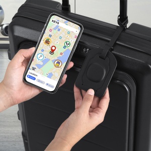 MAK Laloc - Tracker Luggage Tag PU Button Battery Included