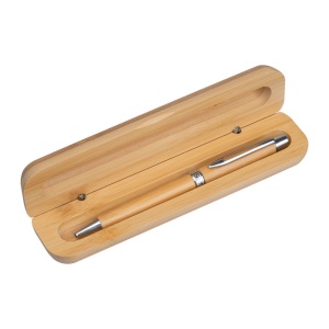 MC Bamboo pen with twist in bamboo case