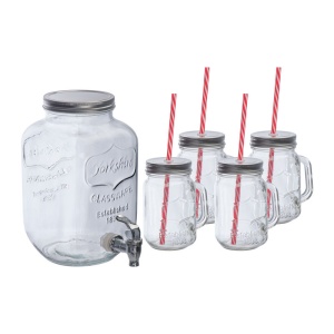 MC Glass dispenser with 4 jugs, 4000 ml + 4 × 450 ml