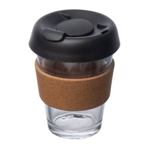 MC Glass mug with leak proof lid, 350 ml