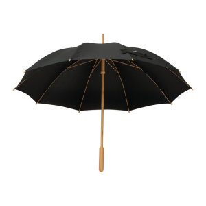 MC RPET stick umbrella with bamboo handle