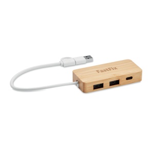 MO HUBBAM - Bamboo USB 3 ports hub
