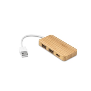 MOSER. HUB with 2 USB-A and 1 USB-C ports in bamboo - Img 2