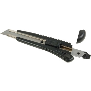 ON™ ABS Stanley knife with locking mechanism, large, 2 spare blades