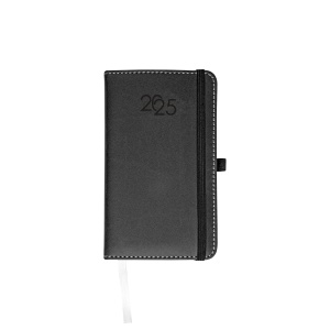 ON™ Daily diary 2025 with cover with edge stitching, pen holder and white paper
