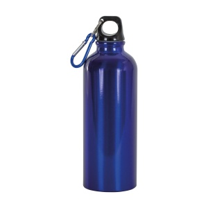 ON™ Aluminium water bottle (500 ml) with plastic lid and snap hook (22 cm tall)