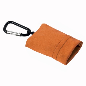 ON™ Snap hook keychain with foldable polyester microfibre screen/lens cleaning cloth