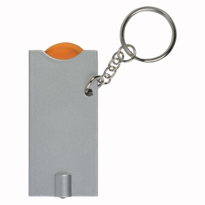 ON™ Plastic key ring with shopping trolley token and light