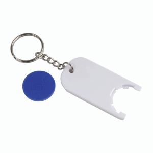 ON™ Plastic key ring with shopping trolley token