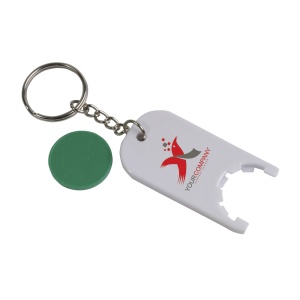 ON™ Plastic key ring with shopping trolley token