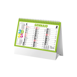 ON™ Monthly desk calendar 2025, 13 sheets on matte coated paper, 4 colors, spiral