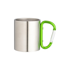 ON™ Steel mug with aluminum carabiner handle, 200 ml