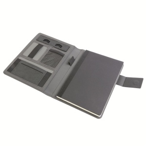 ON™ Melange fabric notebook and tech organiser with ruled notebook included (A5)