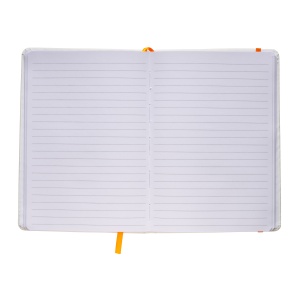 ON™ Notebook with coloured elastic, ruled sheets, satin bookmark