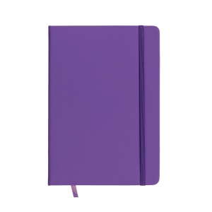 ON™ PU notebook with coloured elastic, ruled sheets (80 pages), ivory colour, satin bookmark