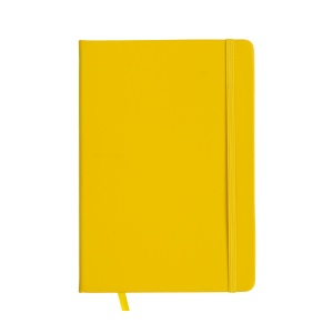 ON™ PU notebook with coloured elastic, ruled sheets (80 pages), ivory colour, satin bookmark