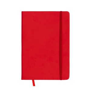 ON™ PU notebook with coloured elastic, ruled sheets (80 pages), ivory colour, satin bookmark